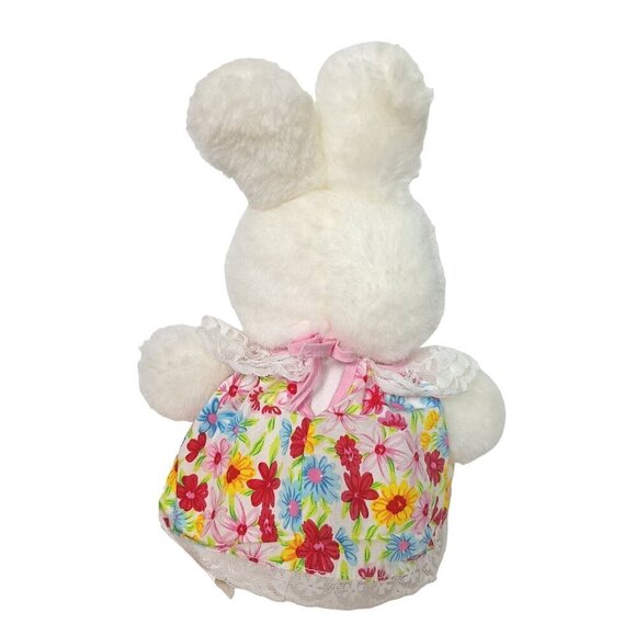 Walmart Easter Bunny Rabbit Plush Floral Dress Stuffed Animal 14.5" - Picture 3 of 6